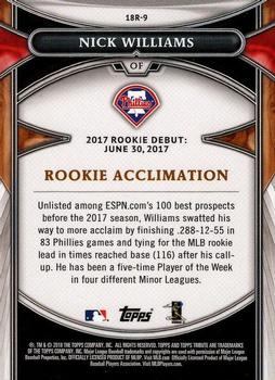 2018 Topps Tribute - 2018 Rookies #18R-9 Nick Williams Back