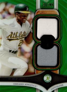 2018 Topps Tribute - Dual Relics Green #DR-RH Rickey Henderson Front