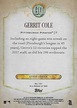 2018 Topps Gypsy Queen - Missing Black Plate #131 Gerrit Cole Back