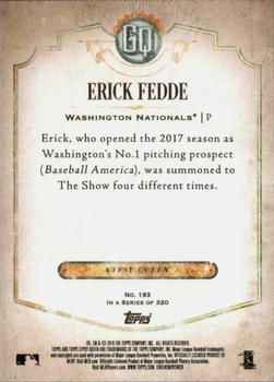 2018 Topps Gypsy Queen - Missing Black Plate #193 Erick Fedde Back