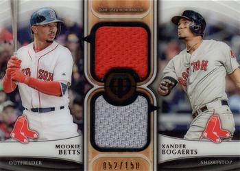 2018 Topps Tribute - Dual Relics Combo #DR-BB Mookie Betts / Xander Bogaerts Front