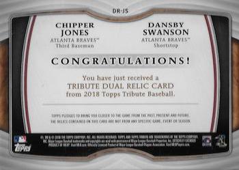 2018 Topps Tribute - Dual Relics Combo #DR-JS Chipper Jones / Dansby Swanson Back