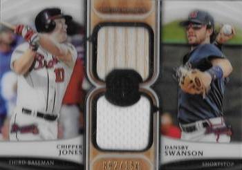 2018 Topps Tribute - Dual Relics Combo #DR-JS Chipper Jones / Dansby Swanson Front