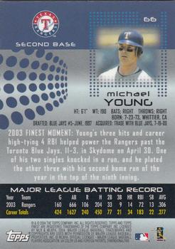 2004 Finest #66 Michael Young Back