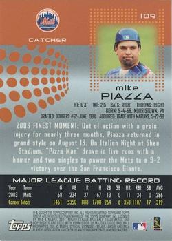 2004 Finest #109 Mike Piazza Back