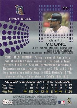 2004 Finest #56 Dmitri Young Back