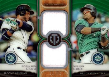 2018 Topps Tribute - Dual Relics Combo Green #DR-CC Robinson Cano / Nelson Cruz Front