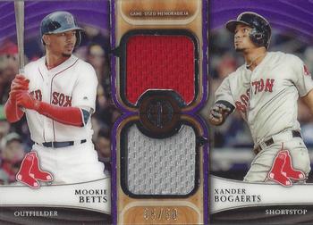 2018 Topps Tribute - Dual Relics Combo Purple #DR-BB Mookie Betts / Xander Bogaerts Front