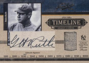 2004 Playoff Prime Cuts - Timeline Dual League Leaders Material Signature #TL-10 Babe Ruth / Lou Gehrig Front