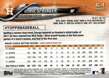 2018 Topps American League Standouts #AL-4 George Springer Back