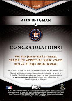 2018 Topps Tribute - Stamp of Approval Relics Green #SOA-ABR Alex Bregman Back