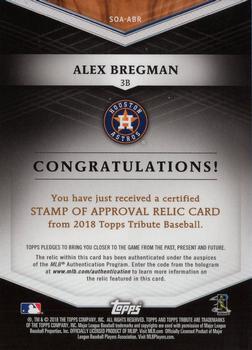 2018 Topps Tribute - Stamp of Approval Relics Purple #SOA-ABR Alex Bregman Back