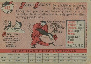2014 Topps - 75th Anniversary Buybacks 1958 #412 Jerry Staley Back