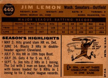 2014 Topps - 75th Anniversary Buybacks 1960 #440 Jim Lemon Back
