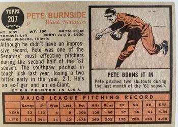 2014 Topps - 75th Anniversary Buybacks 1962 #207 Pete Burnside Back