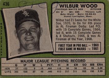 2014 Topps - 75th Anniversary Buybacks 1971 #436 Wilbur Wood Back