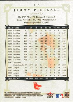 2004 Fleer Greats of the Game #105 Jimmy Piersall Back