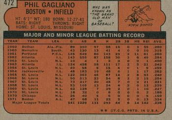 2014 Topps - 75th Anniversary Buybacks 1972 #472 Phil Gagliano Back