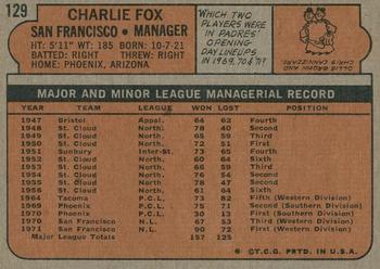 2014 Topps - 75th Anniversary Buybacks 1972 #129 Charlie Fox Back