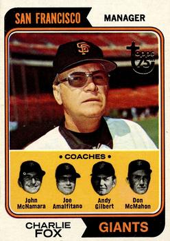 2014 Topps - 75th Anniversary Buybacks 1974 #78 Giants Field Leaders (Charlie Fox / John McNamara / Joe Amalfitano / Andy Gilbert / Don McMahon) Front