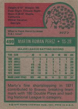 2014 Topps - 75th Anniversary Buybacks 1975 #499 Marty Perez Back