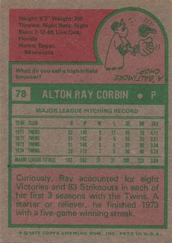 2014 Topps - 75th Anniversary Buybacks 1975 #78 Ray Corbin Back