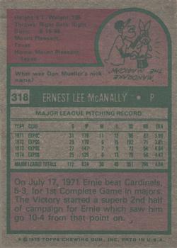 2014 Topps - 75th Anniversary Buybacks 1975 #318 Ernie McAnally Back