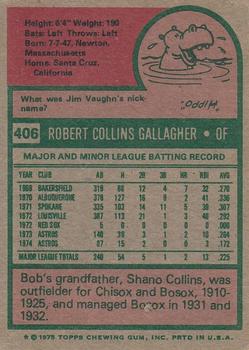 2014 Topps - 75th Anniversary Buybacks 1975 #406 Bob Gallagher Back