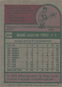 2014 Topps - 75th Anniversary Buybacks 1975 #254 Mike Torrez Back