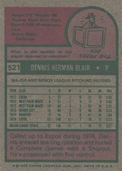 2014 Topps - 75th Anniversary Buybacks 1975 #521 Dennis Blair Back