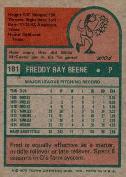 2014 Topps - 75th Anniversary Buybacks 1975 #181 Fred Beene Back