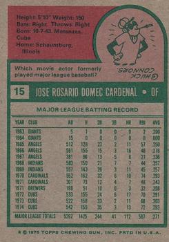 2014 Topps - 75th Anniversary Buybacks 1975 #15 Jose Cardenal Back