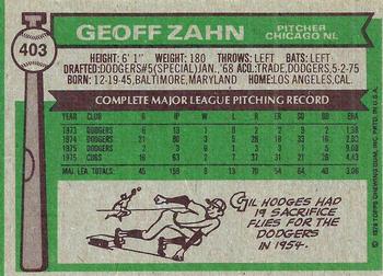 2014 Topps - 75th Anniversary Buybacks 1976 #403 Geoff Zahn Back