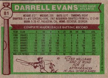 2014 Topps - 75th Anniversary Buybacks 1976 #81 Darrell Evans Back