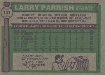 2014 Topps - 75th Anniversary Buybacks 1976 #141 Larry Parrish Back