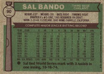 2014 Topps - 75th Anniversary Buybacks 1976 #90 Sal Bando Back