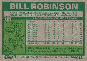 2014 Topps - 75th Anniversary Buybacks 1977 #335 Bill Robinson Back