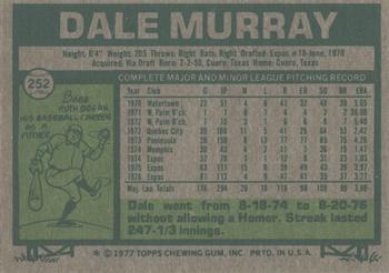 2014 Topps - 75th Anniversary Buybacks 1977 #252 Dale Murray Back