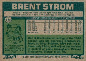 2014 Topps - 75th Anniversary Buybacks 1977 #348 Brent Strom Back