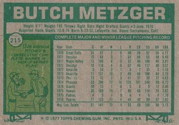 2014 Topps - 75th Anniversary Buybacks 1977 #215 Butch Metzger Back