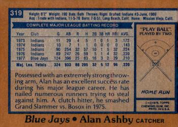 2014 Topps - 75th Anniversary Buybacks 1978 #319 Alan Ashby Back