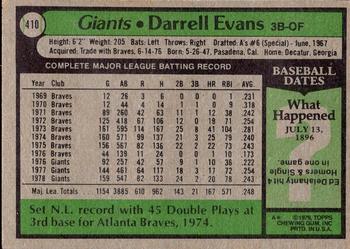 2014 Topps - 75th Anniversary Buybacks 1979 #410 Darrell Evans Back