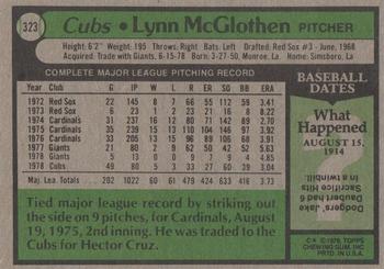 2014 Topps - 75th Anniversary Buybacks 1979 #323 Lynn McGlothen Back
