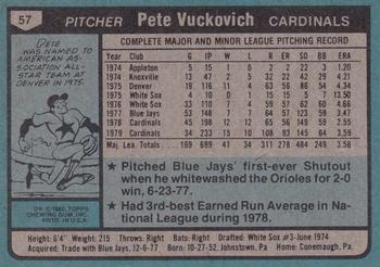 2014 Topps - 75th Anniversary Buybacks 1980 #57 Pete Vuckovich Back
