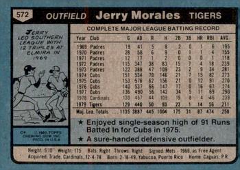2014 Topps - 75th Anniversary Buybacks 1980 #572 Jerry Morales Back
