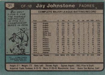 2014 Topps - 75th Anniversary Buybacks 1980 #31 Jay Johnstone Back