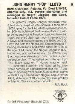 1988 Pittsburgh Negro League Stars #6 John Henry 