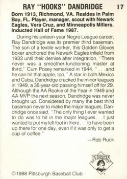 1988 Pittsburgh Negro League Stars #17 Ray 