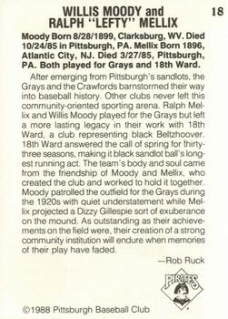 1988 Pittsburgh Negro League Stars #18 Willis Moody / Ralph 