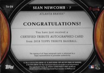 2018 Topps Tribute - Autographs Blue #TA-SN Sean Newcomb Back